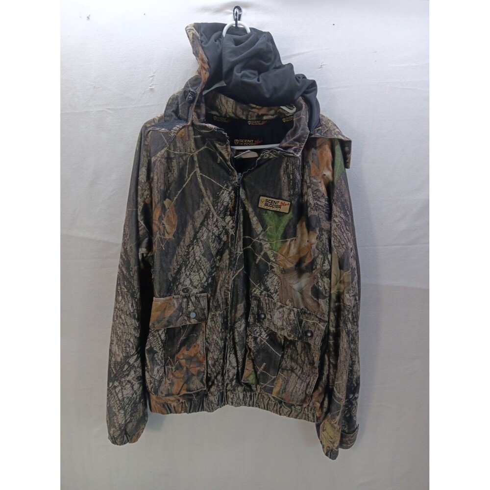 Scent Blocker Plus Mens XXL Advantage Timber Camo Hooded Hunting Jacket Full Zip